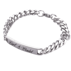 Alternative view of Edelstahlarmband mit Namens- oder Textgravur - Luxusarmband 8 mm für Männer