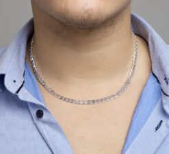 Alternative view of Massives Silber Herrenhalsband