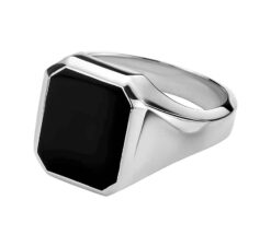 Alternative view of Silberring fūr Herren Onyx