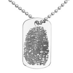 Alternative view of Silbernes Namensschild mit Fingerabdruck