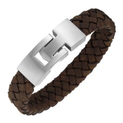 Handgefertigtes Lederarmband für Jungen mit Gravur - Braun