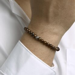 Perlenarmband rot Tigerauge 6,5 mm 19 - 26 cm