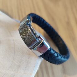 Alternative view of Geflochtenes PU Lederarmband mit Fingerabdruck - Einzigartiger Erinnerungsschmuck