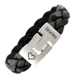 Geflochtenes Lederarmband - Mit Gravur