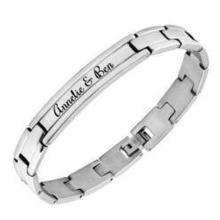 Herrenarmband aus Edelstahl mit Gravurplatte - modern und personalisiert