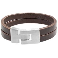 Alternative view of Robustes Lederarmband für Männer mit Text oder Symbol