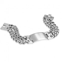 Alternative view of Breites Stahlarmband für Herren mit Gravur - Luxusarmband aus 316L-Edelstahl