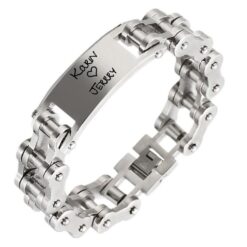 Edelstahl-Gravur-Armband - Robustes Luxus-Gliederarmband für Männer
