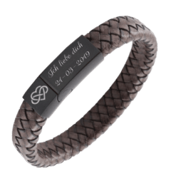 Gravierbares PU-Lederarmband - mit personalisierter Gravur auf dem Verschluss