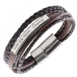 Strapazierfähiges Lederarmband mit Gravurplatte - Handgefertigt & Einzigartig