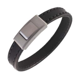 Lederarmband mit Gravur - Robustes Herrenarmband aus Leder und Edelstahl