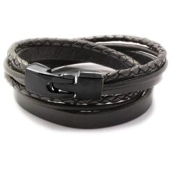 Alternative view of Personalisiertes Wickelarmband für Männer mit schwarzem Verschluss