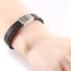 Alternative view of Fingerabdruck-Armband für Männer - Echtes Leder & Edelmetall