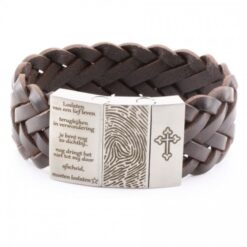 Alternative view of Breites geflochtenes Lederarmband mit Fingerabdruck - robust und personalisiert