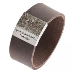Fingerabdruck-Armband mit massivem Lederband