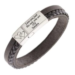 Lederarmband mit Gravur - Braun & Schwarz | Handgefertigt
