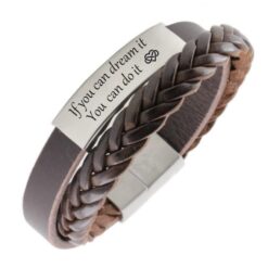 Herren Lederarmband mit Text