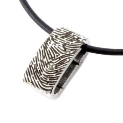 Fingerabdruck-Halskette mit Lederkette