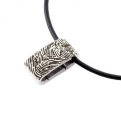 Alternative view of Fingerabdruck-Halskette mit Lederkette