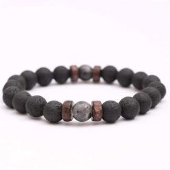 Alternative view of Herrenarmband mit Lava- und Holzperlen - Tough & Natural