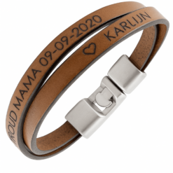 Leder-Namensarmband-Herrenarmband