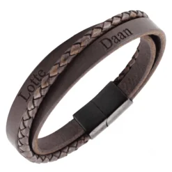 Lederarmband mit Namen | Personalisiertes Geschenk für ihn