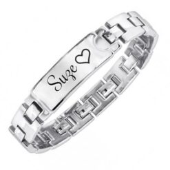 Gravierbares Edelstahlarmband - Hochglänzendes Herrenarmband mit Name oder Datum