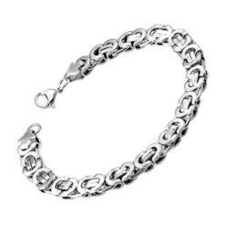 Herrenarmband aus Edelstahl - byzantinisches Gliederarmband im eleganten Design